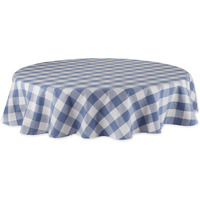 DII Stonewash Blue Buffalo Check Tablecloth 70 Round