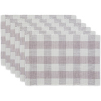 DII Dusty Lilac Buffalo Check Ribbed Placemat (Set of 6)