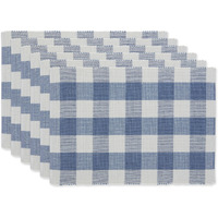 DII Stonewash Blue Buffalo Check Ribbed Placemat (Set of 6)