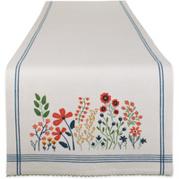 DII Flower Garden Embellished Table Runner 14x72