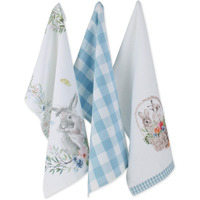 DII Flower Garden Kitchen Textiles, 18x28", Floral Bunnies, 3 Pieces