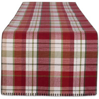 DII Mountain Trail Plaid Reversible Embellished Table Runner 14x108