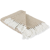 DII Arrowhead Woven Throw, 50x60" with 3" Fringe, Stone, 1 Piece