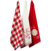 DII Santa Chef Clause Kitchen, Let It Snow Dishtowel Set of 3