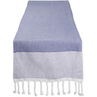 DII French Blue Bordered Dobby Table Runner 15x108