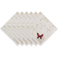 DII Botanical Print Kitchen Textiles, 20x20", Botanical Butterfly, 6 Pieces