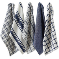 DII Asst Nautical Blue Woven Dishtowels (Set of 5)