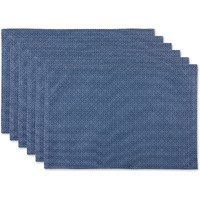 DII French Blue Tonal Lattice Print Outdoor  Placemat (Set of 6)