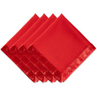 DII Red Velvet Trimmed Napkin (Set of 4)