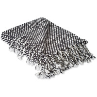 DII Black & White Textured Acrylic Throw