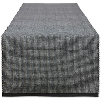 DII Black & White 2-Tone Ribbed Table Runner
