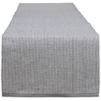 DII Gray & White 2-Tone Ribbed Table Runner
