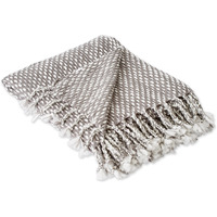 DII Gray & White Textured Acrylic Throw