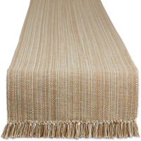 DII Variegated Taupe Fringe Table Runner
