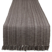 DII Variegated Gray Fringe Table Runner