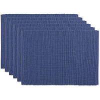 DII French Blue Ribbed Placemat Set/6