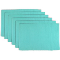 DII Aqua Ribbed Placemat (Set of 6)
