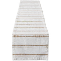 DII Stone Zig Dobby Stripe Table Runner