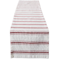 DII Barn Red Zig Dobby Stripe Table Runner