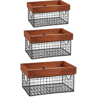 DII Asst Bronze Finish Farmhouse Basket (Set of 3)