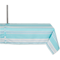 DII Beach House Stripe Print Outdoor Tablecloth With Zipper