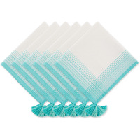 DII Turquoise Variegated Stripe With Tassel Napkin (Set of 6)