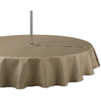 DII Stone Tonal Lattice Print Outdoor Tablecloth With Zipper 60 Round