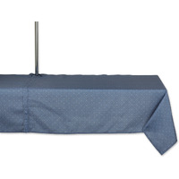 DII French Blue Tonal Lattice Print Outdoor Tablecloth With Zipper