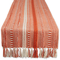 DII Vintage Red Braided Stripe Table Runner