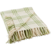 DII Antique Green Modern Farmhouse Plaid Throw