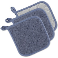 Stonewash Blue Terry Potholder (Set 3)