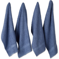 DII Solid Vintage Stonewash Blue Waffle Terry Dishtowel (Set of 4)