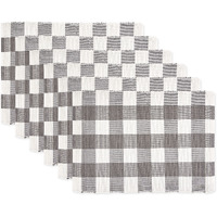 DII Gray & White Buffalo Check Ribbed Placemat Set/6