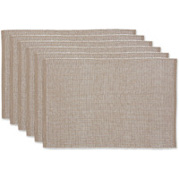 DII Stone & White 2-Tone Ribbed Placemat (Set of 6)