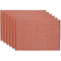 DII Vintage Red & White 2-Tone Ribbed Placemat (Set of 6)