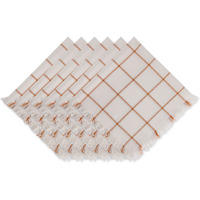 DII Honey Gold Check Fringed Napkin (Set of 6)