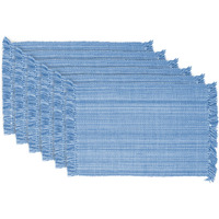 DII Variegated Light Blue Fringe Placemat (Set of 6)