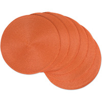DII Orange Round Polypropylene Woven Placemat (Set of 6)