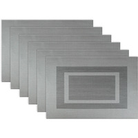 DII Gray Pvc Doubleframe Placemat (Set of 6)