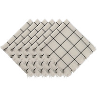 DII Black Check Fringed Napkin (Set of 6)