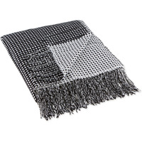 DII Black & White Waffle Knit Throw