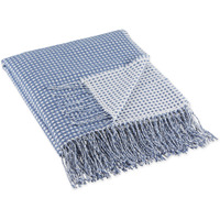 DII Stonewash Blue & White Waffle Knit Throw