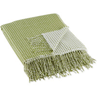 DII Antique Green & White Waffle Knit Throw