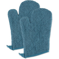STORM BLUE TERRY OVEN MITT SET/2