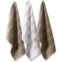 J&M Mocha Ribbed Terry Dishtowel Dishcloth (Set of 8)