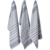 FRENCH BLUE FRENCH TERRY VARIEGATED STRIPE DISHTOWEL 3 PIECE