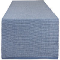 DII Stonewash Blue & White 2-Tone Ribbed Table Runner