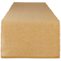 DII Honey Gold & White 2-Tone Ribbed Table Runner