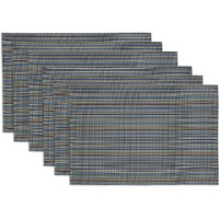 DII Ocean Micro Stripe Placemat Set, 13x19", 6 Piece