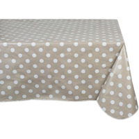 J&M Natural Polka Dot Vinyl Tablecloth 60x84